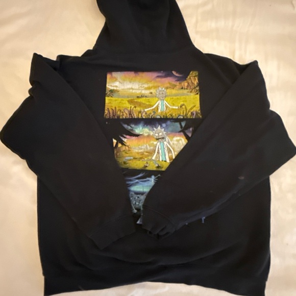 Rick and Morty, black hoodie sweatshirt, cartoon extra large pullover c - Picture 4 of 10